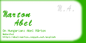 marton abel business card